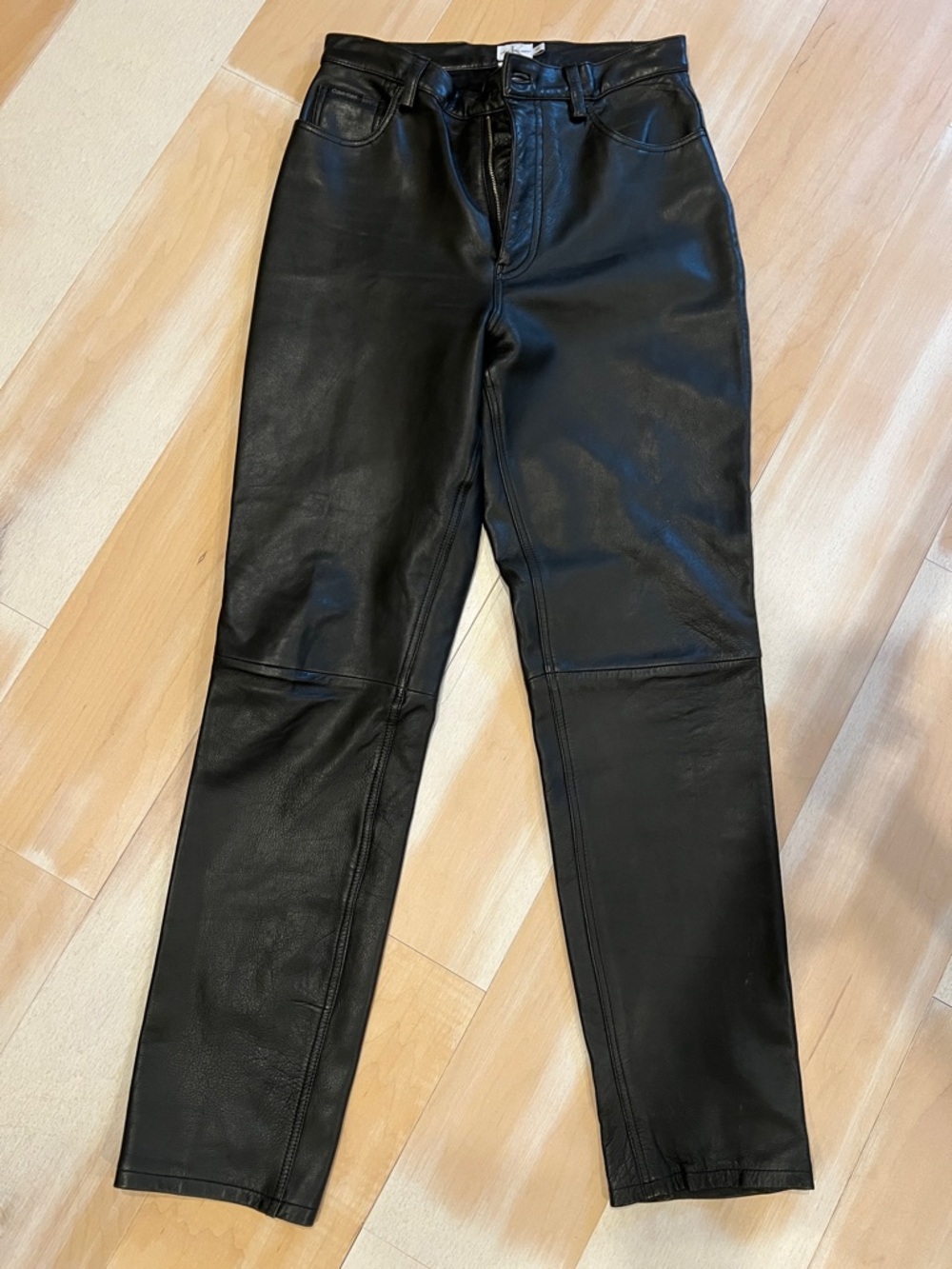 Calvin Klein Black Genuine Leather Pants